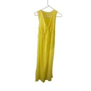 Vintage RARE 1960's Union Tag Women's Yellow Sheer Mesh Night Gown - Small